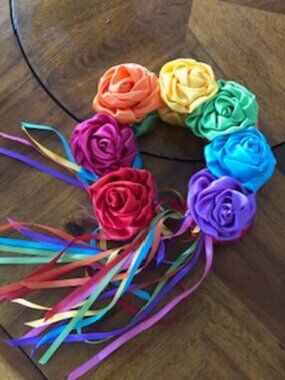 Rainbow rose floral crown